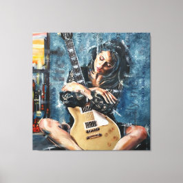 Ik hou van mijn gitaar canvas afdruk