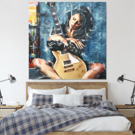 Ik hou van mijn gitaar canvas afdruk