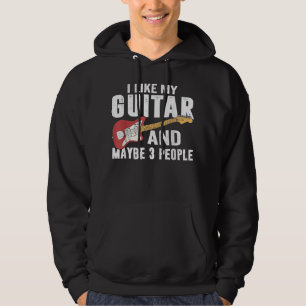 Ik hou van mijn gitaar en misschien 3 mensen gitaa hoodie