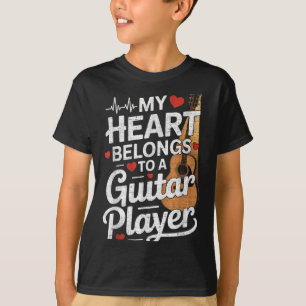 Ik hou van mijn gitaarspelende man vrouw grappig t-shirt
