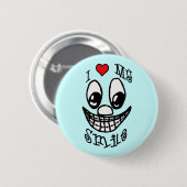 Ik hou van mijn glimlach ronde button 5,7 cm (Voorkant /achterkant)