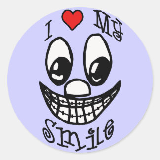 Ik hou van mijn glimlach ronde sticker