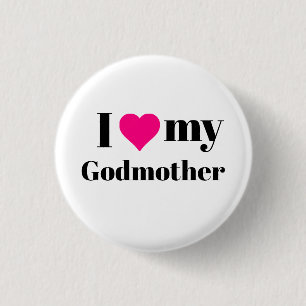 Ik hou van mijn godmoeder Pinback Button