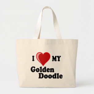 Ik hou van mijn Golden Doodle Dog Grote Tote Bag