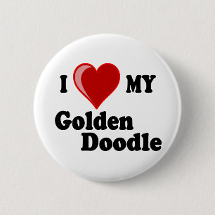 Ik hou van mijn Golden Doodle Dog Ronde Button 5,7 Cm