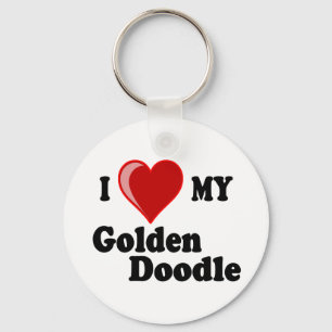 Ik hou van mijn Golden Doodle Dog Sleutelhanger
