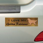 Ik hou van mijn Golden Retriever Bumpersticker (Op auto)