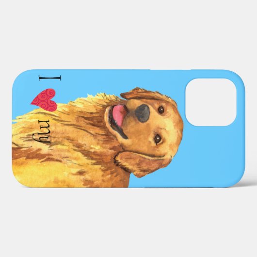 Ik hou van mijn Golden Retriever Case-Mate iPhone Case (Achterkant (horizontaal))