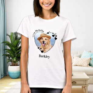 Ik hou van mijn Golden Retriever Dog Heart Pet Fot T-shirt
