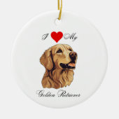 Ik hou van mijn Golden Retriever standaard Keramisch Ornament (Voorkant)