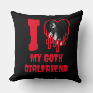 Ik hou van mijn goth-vriendin druppelend rood hart kussen