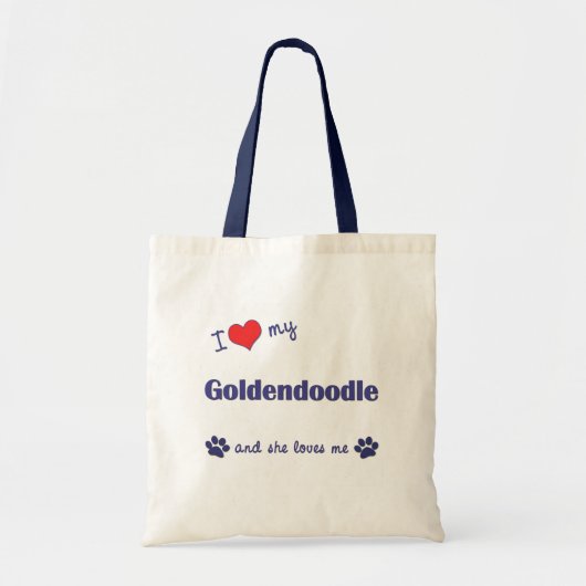 Ik hou van mijn gouddoedel (Vrouw Dog) Tote Bag (Voorkant)