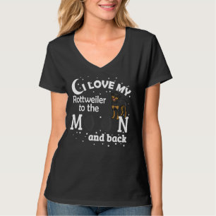 Ik hou van mijn gouden rottweiler naar de maan en t-shirt