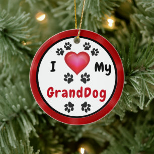 Ik hou van mijn GrandDog-versiering, Bulk of Koop  Keramisch Ornament