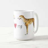 Ik hou van mijn Greyhound Coffee Mok (Voorkant rechts)