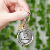 Ik hou van mijn Greyhound Heart Keychain (Hand)