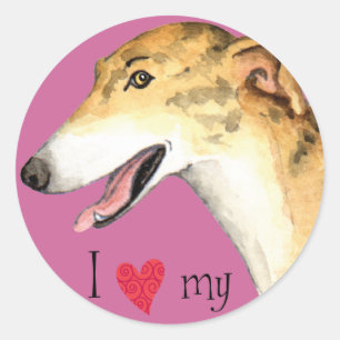 Ik hou van mijn Greyhound Ronde Sticker