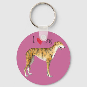 Ik hou van mijn Greyhound Sleutelhanger
