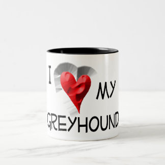 Ik hou van mijn Greyhound Tweekleurige Koffiemok