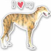 Ik hou van mijn Greyhound Vinyl Sticker (Voorkant)