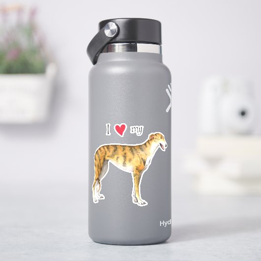 Ik hou van mijn Greyhound Vinyl Sticker (HydroFlask)