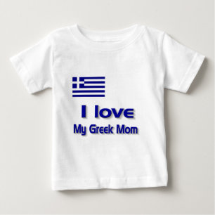 Ik hou van mijn griekse moeder baby t-shirts