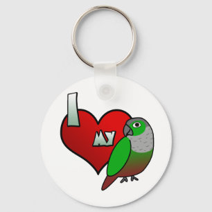 Ik hou van mijn groene gekekte konijn sleutelhanger