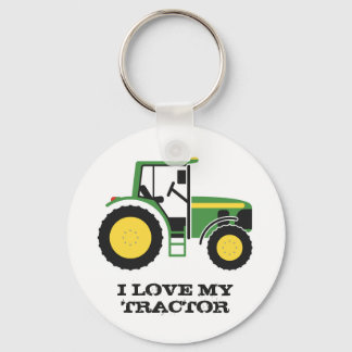 Ik hou van mijn groene tractorsleutel sleutelhanger