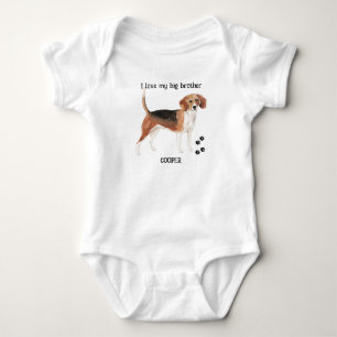Ik hou van mijn grote broertje Beagle Dog voor Bab Romper