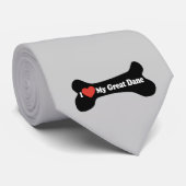 Ik hou van mijn grote deen - hondenbont stropdas (Opgerold)