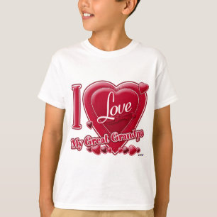 Ik hou van mijn grote opa rood - hart t-shirt