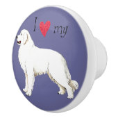 Ik hou van mijn Grote Pyreneeën Keramische Knop (Rechts)