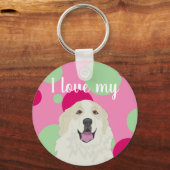 ik hou van mijn Grote Pyreneeën Sleutelhanger (Voorkant)