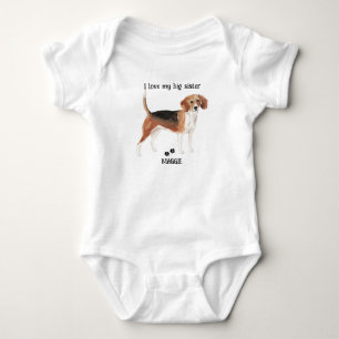 Ik hou van mijn grote zus Beagle-hond voor baby Romper