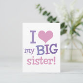 Ik hou van mijn grote zuster briefkaart (Staand voorkant)