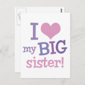 Ik hou van mijn grote zuster briefkaart (Voorkant / Achterkant)
