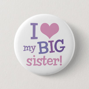 Ik hou van mijn grote zuster ronde button 5,7 cm