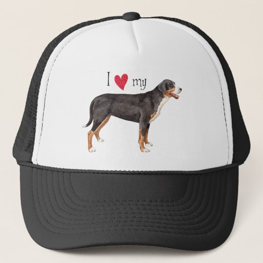 Ik hou van mijn grote Zwitserse berghond Trucker Pet (Voorkant)