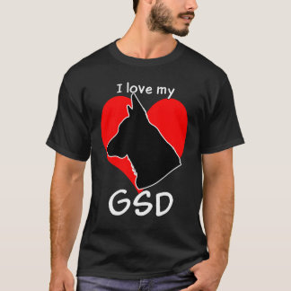 Ik hou van mijn GSD! -Donker- T-shirt