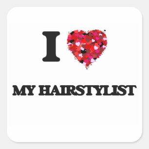 Ik hou van mijn Haarstylist Vierkante Sticker