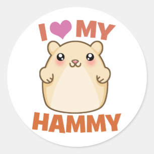 Ik hou van mijn Hammy Ronde Sticker