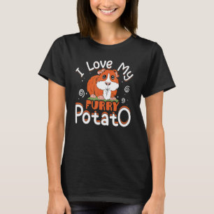 Ik hou van mijn harige aardappel cavia cavy dieren t-shirt