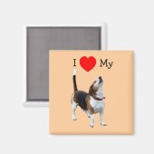 Ik hou van mijn hart Beagle Dog Magnet Magneet (Voorkant / Achterkant)