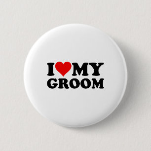 Ik hou van mijn hart bruidegom man verloofde ronde button 5,7 cm