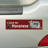 Ik hou van mijn Havanese Bumpersticker (Op auto)