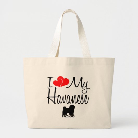 Ik hou van mijn Havanese hond Grote Tote Bag (Voorkant)