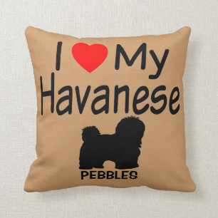 Ik hou van mijn Havanese hond Kussen