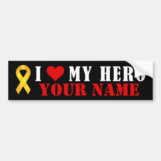 Ik hou van mijn Hero Militaire Bumpersticker (Voorkant)