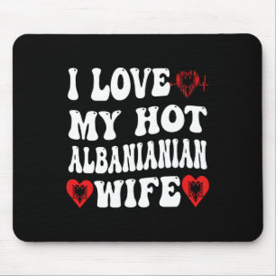 Ik hou van mijn hete albyniaanse vrouw alnia vlag muismat
