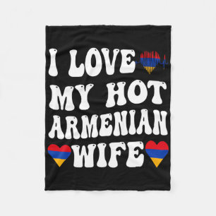 Ik hou van mijn hete Armeense vrouw Armenië Vlag H Fleece Deken